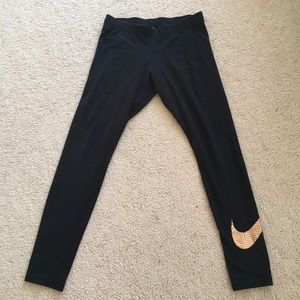 Rose Gold Nike Logo Leggings